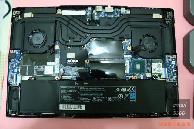 XPG XENIA女武神薩尼亞 電競筆電 1660Ti 開箱-機身內部配置