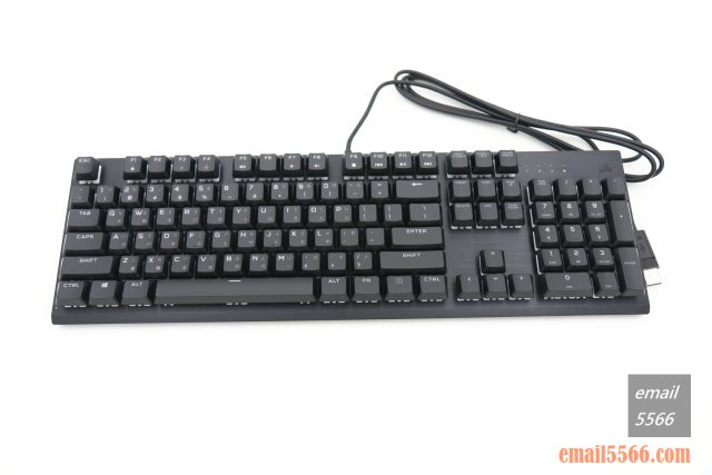 海盜船 CORSAIR K60 RGB PRO機械電競鍵盤 開箱-窄身 RGB CHERRY VIOLA軸-104鍵佈局