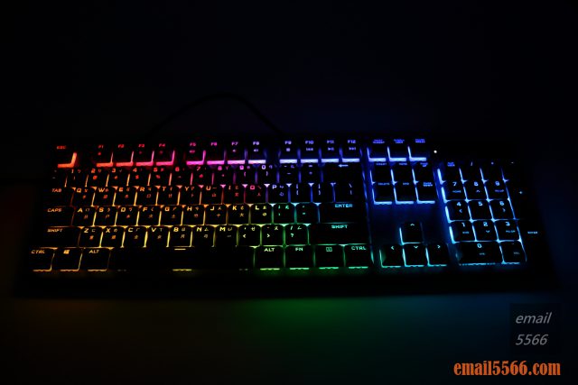 海盜船 CORSAIR K60 RGB PRO機械電競鍵盤 開箱-窄身 RGB CHERRY VIOLA軸-RGB