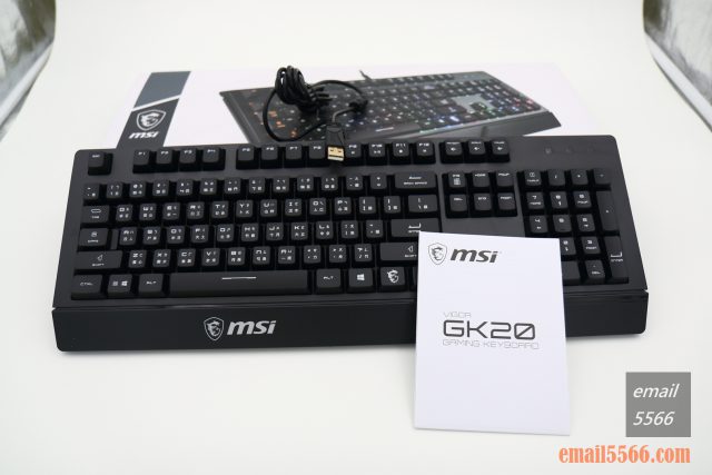 微星 MSI VIGOR GK20 GAMING 鍵盤 開箱-鍵盤本身及產品說明書