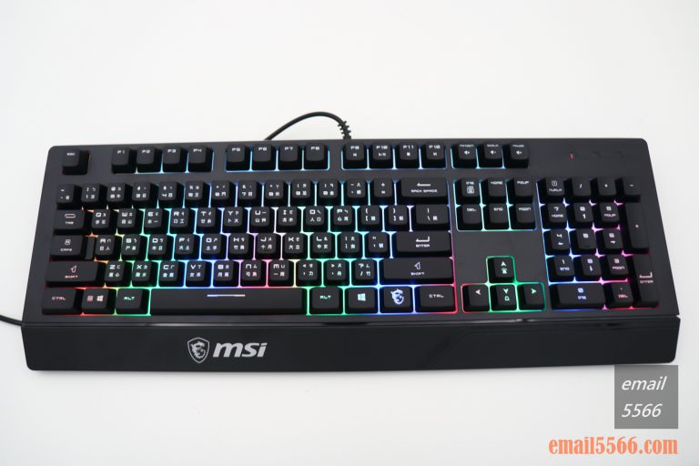 微星 MSI VIGOR GK20 GAMING 鍵盤 開箱-RGB、防潑水、Gaming Base底座