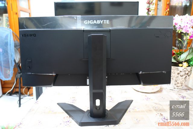 Gigabyte M34WQ 21:9 WQHD超寬電競螢幕-34吋、2K、8bit、144Hz、遊戲輔助-螢幕背面