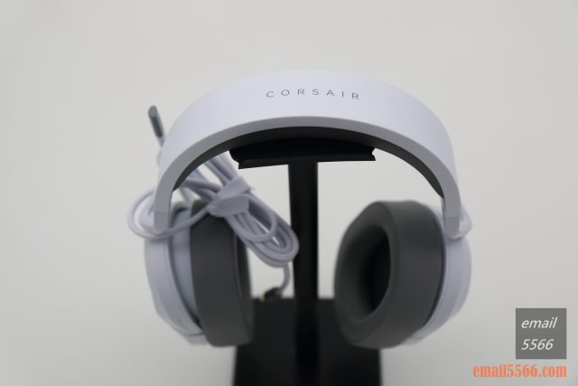CORSAIR HS55 SURROUND 輕便遊戲耳機-杜比7.1聲道環繞音效-白色簡約