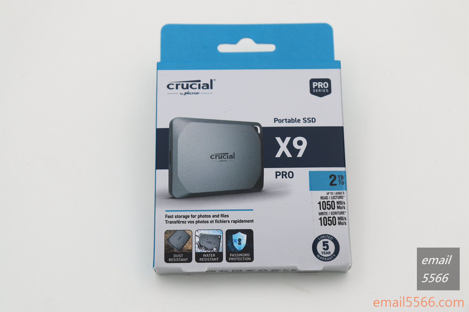 美光 Crucial X9 Pro 行動SSD硬碟 2TB 開箱-外觀包裝正面